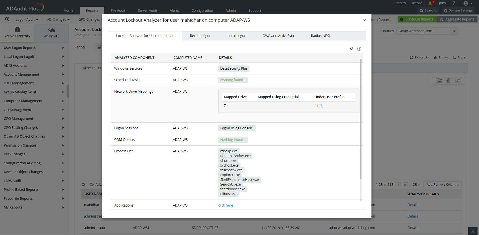 Account lockout analyzer