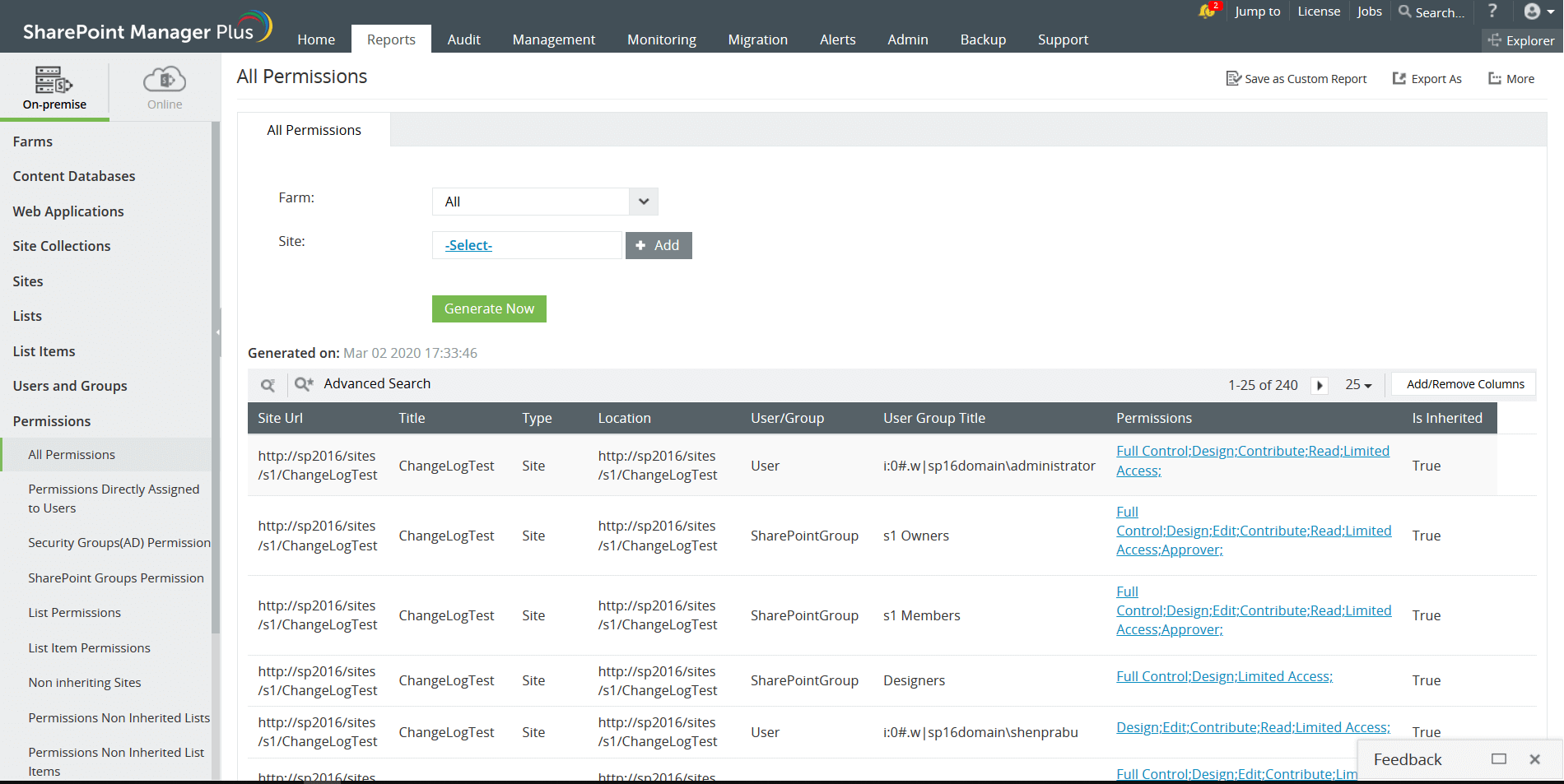 Rapporten voor SharePoint-beheer